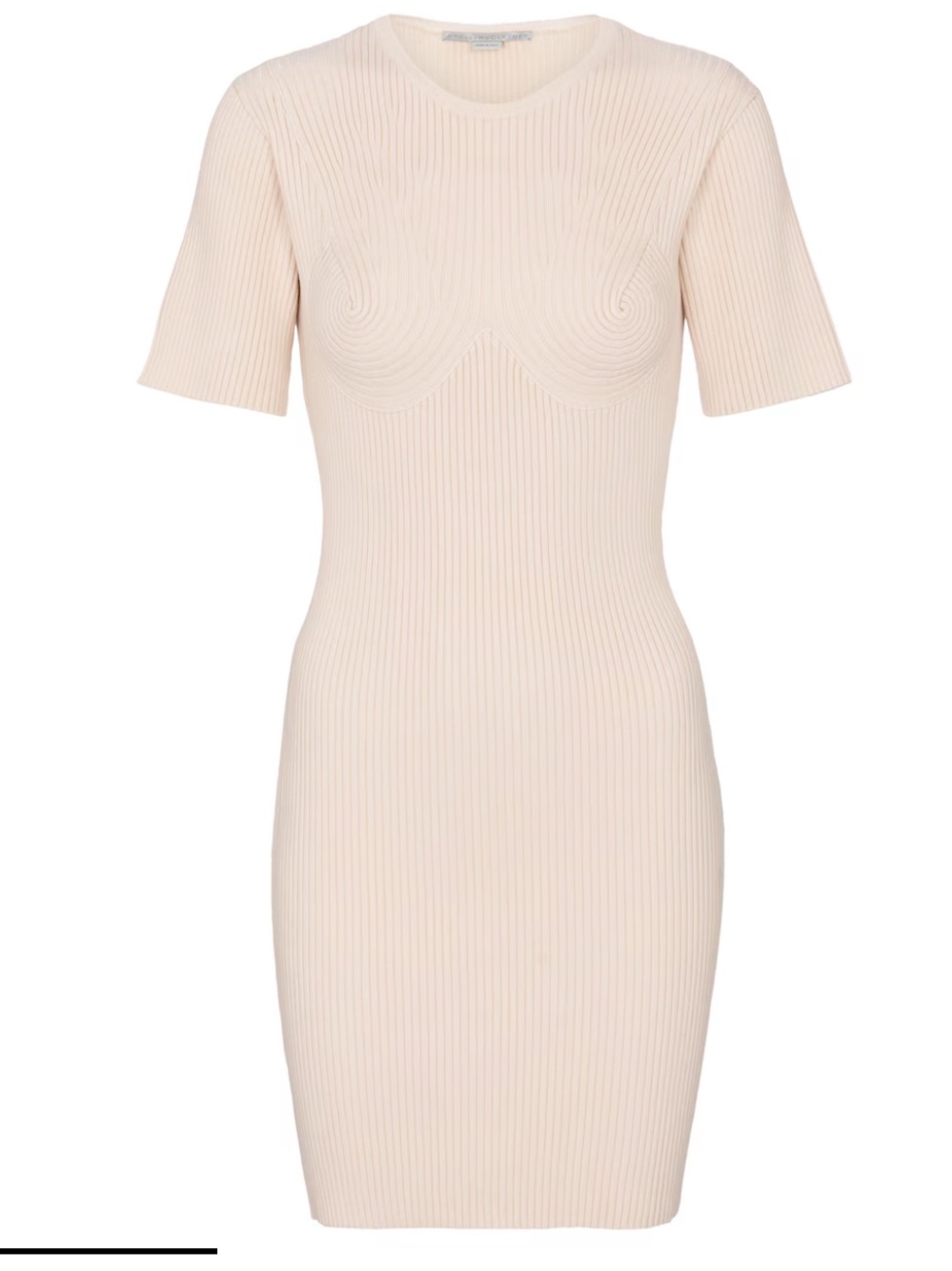 NWT Stella McCartney Ribbed Knit Bustier Mini Dress Beige Oat 44 / US 8